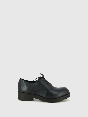Black Leather Lace-up Shoes